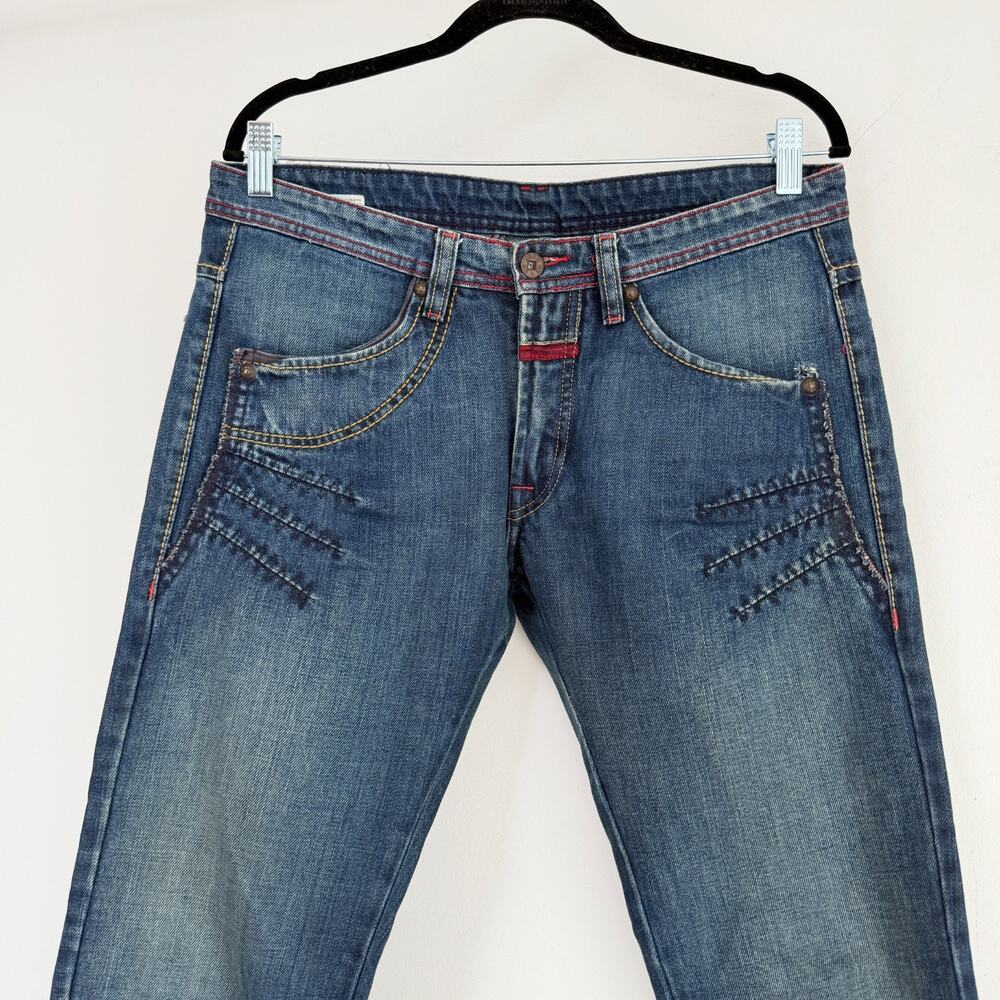 VTG Marithe Francois Girbaud Jeans Mens 30x32 Y2K Contrast Stitch Fade Denim